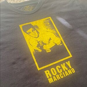 Everlast Vintage 2004 Rocky Marciano Boxer Black & Yellow Short Sleeve Tee XL